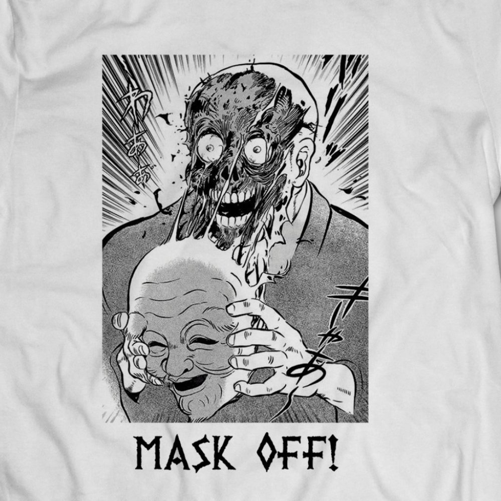 Vintage Style Japanese Manga Horror Mask Tee - Picture 2 of 2